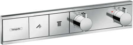 Внешняя часть термостата для душа hansgrohe RainSelect скрытого монтажа на 2 потребителя 15380000, хром