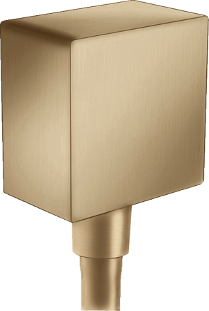 Шланговое подключение hansgrohe FixFit Square с клапаном обратного тока 26455140, шлифованная бронза