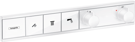 Внешняя часть термостата для душа hansgrohe RainSelect скрытого монтажа на 3 потребителя 15381700, матовый белый