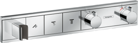 Внешняя часть термостата для душа hansgrohe RainSelect скрытого монтажа на 3 потребителя 15356000, хром