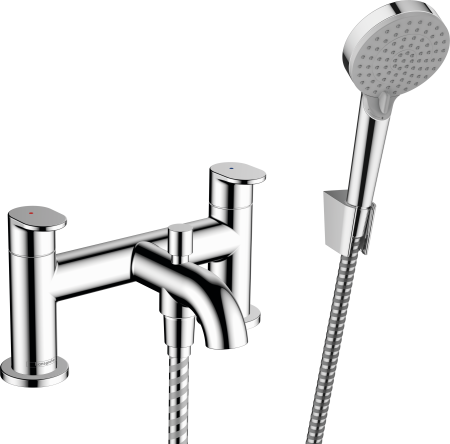 Смеситель для ванны hansgrohe Vernis Blend на край ванны на 2 отверстия, и ручной душ Veris Blend Vario 71461000, хром
