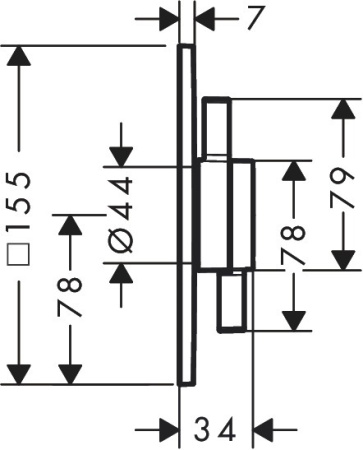 Внешняя часть смесителя hansgrohe DuoTurn E скрытого монтажа на 1 функции, 75617140, шлифованная бронза