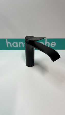 Смеситель для раковины hansgrohe Vivenis 110 со сливным гарнитуром, 75020670/U2, матовый черный, уцененный товар