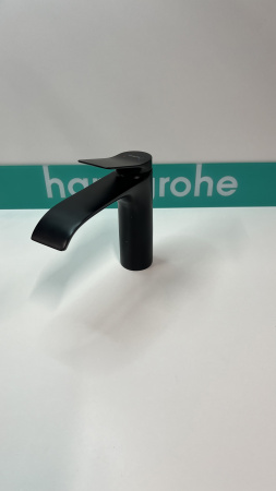 Смеситель для раковины hansgrohe Vivenis 110 со сливным гарнитуром, 75020670/U2, матовый черный, уцененный товар