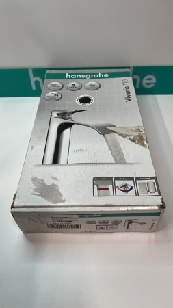 Смеситель для раковины hansgrohe Vivenis 110 со сливным гарнитуром, 75020670/U2, матовый черный, уцененный товар