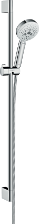 Душевой гарнитур hansgrohe Crometta 100 3jet Multi со штангой 90 см 26656400, белый/хром