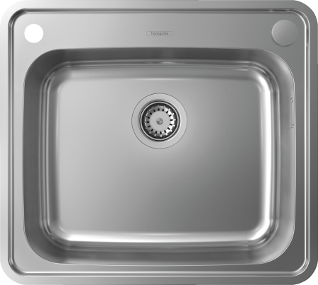 Кухонная мойка hansgrohe S41 S412-F500 врезная 43336800, нержавеющая сталь