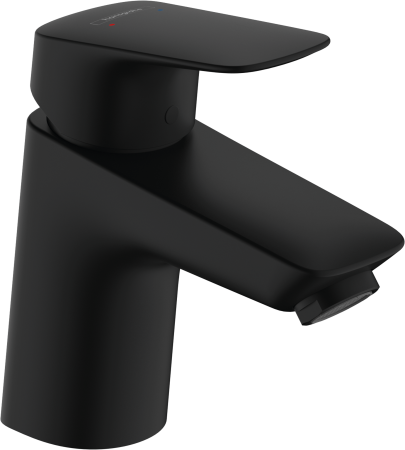 Смеситель для раковины Hansgrohe Logis, однорычажный, 70, без сливного набора, 71071670, матовый черный