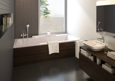 Смеситель для раковины hansgrohe Logis 100, со сливным гарнитуром 71100000, хром
