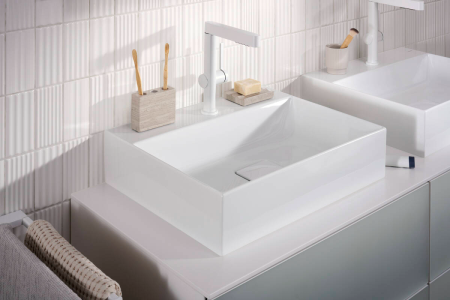 Смеситель для раковины hansgrohe Finoris 230, с вытяжным душем 2jet, со сливным клапаном Push-Open 76063700, матовый белый