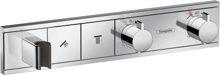 Внешняя часть термостата для душа hansgrohe RainSelect скрытого монтажа на 2 потребителя 15355000, хром