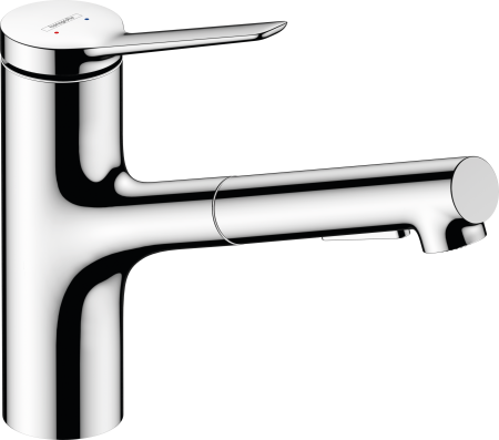 Смеситель для кухонной мойки hansgrohe Zesis M33 150, с вытяжным душем 2jet, sBox lite 74803000, хром
