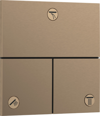 Переключатель потоков hansgrohe ShowerSelect Comfort E для скрытой установки на 3 функции, 15573140, шлифованная бронза
