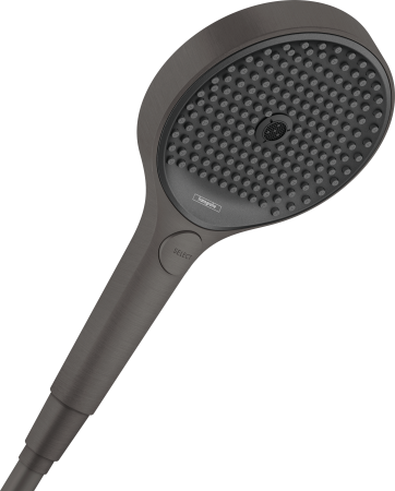 Ручной душ hansgrohe Rainfinity 130 3jet EcoSmart 26865340, шлифованный черный хром