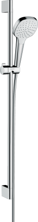 Душевой гарнитур hansgrohe Croma Select E 110 1jet EcoSmart со штангой 90 см 26595400, белый/хром