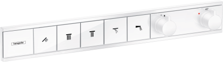 Внешняя часть термостата для душа hansgrohe RainSelect скрытого монтажа на 5 потребителей 15384700, матовый белый