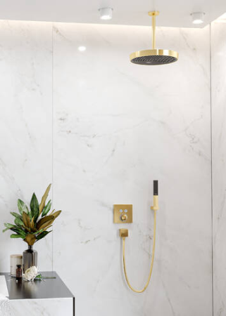 Ручной душ hansgrohe Rainfinity 100, 1 режим, 26866990, полированное золото