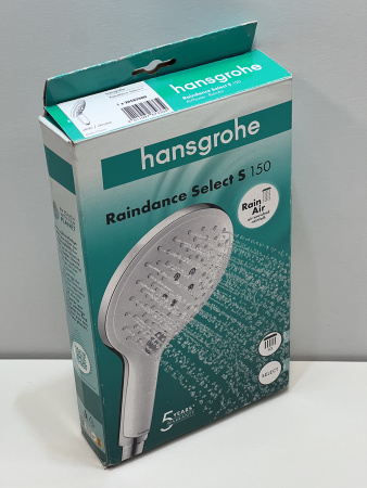 Ручной душ hansgrohe Raindance Select S 150 3 режима 28587400/U, белый/хром, уцененный товар