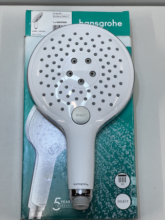 Ручной душ hansgrohe Raindance Select S 150 3 режима 28587400/U, белый/хром, уцененный товар