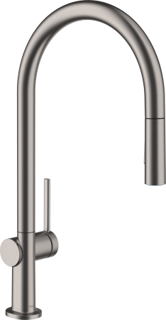 Смеситель для кухонной мойки hansgrohe Talis M54 210, с вытяжным душем 2jet, 72800340, шлифованный черный хром
