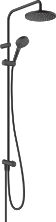 Душевая система hansgrohe Vernis Blend 200 1jet EcoSmart Reno с переключателем потоков 26099670, матовый черный