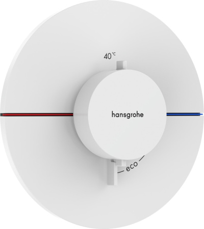 Внешняя часть термостата hansgrohe ShowerSelect Comfort S для скрытой установки на 1 функции, 15559700, матовый белый