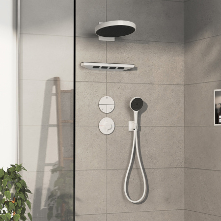 Внешняя часть термостата hansgrohe ShowerSelect Comfort S для скрытой установки на 1 функции, 15559700, матовый белый