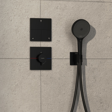 Переключатель потоков hansgrohe ShowerSelect Comfort E для скрытой установки на 3 функции, 15573670, матовый черный