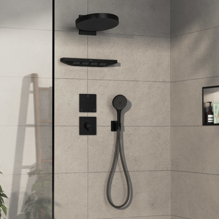 Переключатель потоков hansgrohe ShowerSelect Comfort E для скрытой установки на 3 функции, 15573670, матовый черный