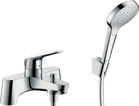 Смеситель для ванны hansgrohe Novus с душевым гарнитуром 71044000, хром