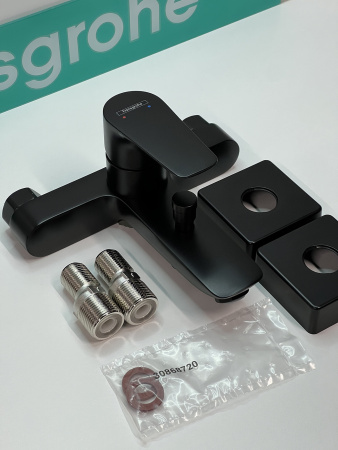 Смеситель для ванны hansgrohe Talis E 71740670/U, матовый черный, уцененный товар