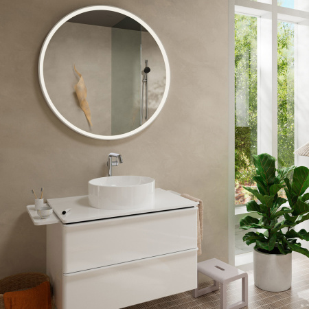 Смеситель для раковины hansgrohe Tecturis S 240 Fine, CoolStart, EcoSmart+, cо сливным гарнитуром Push-Open, 73370000, хром
