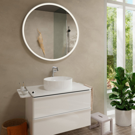 Смеситель для раковины hansgrohe Tecturis S 240 Fine, CoolStart, EcoSmart+, cо сливным гарнитуром Push-Open, 73370000, хром