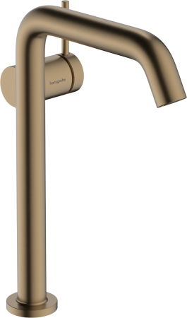 Смеситель для раковины hansgrohe Tecturis S 240 Fine, CoolStart, EcoSmart+, cо сливным гарнитуром Push-Open, 73370140, шлифованная бронза