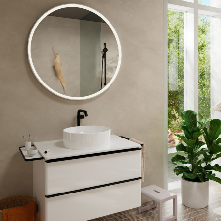 Смеситель для раковины hansgrohe Tecturis S 240 Fine, CoolStart, EcoSmart+, cо сливным гарнитуром Push-Open, 73370670, матовый черный
