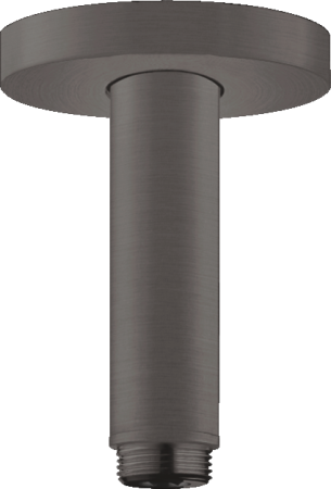 Душевой кронштейн hansgrohe S потолочный 100 мм 27393340, шлифованный черный хром