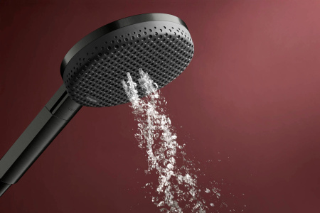 Душевой гарнитур hansgrohe Raindance Alive Select S 125, 3 струи, со штангой Unica E Puro 90 см, 24601340, шлифованный черный хром