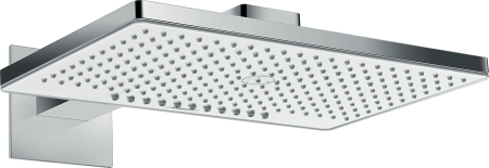 Верхний душ hansgrohe Rainmaker Select 460 2jet EcoSmart с настенным кронштейном скрытого монтажа 24015400, белый/хром
