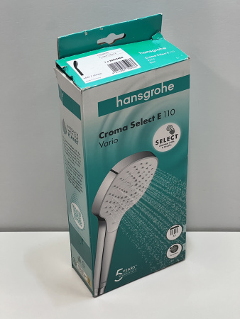 Ручной душ hansgrohe Croma Select E 110 3jet Vario 26812400/U1, белый/хром, уцененный товар