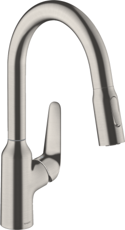 Смеситель для кухонной мойки hansgrohe Focus M42 180, с вытяжным душем 2jet 71801800, под сталь