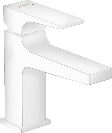 Смеситель для раковины hansgrohe Metropol 100 со сливным клапаном Push-Open 32500700, матовый белый 