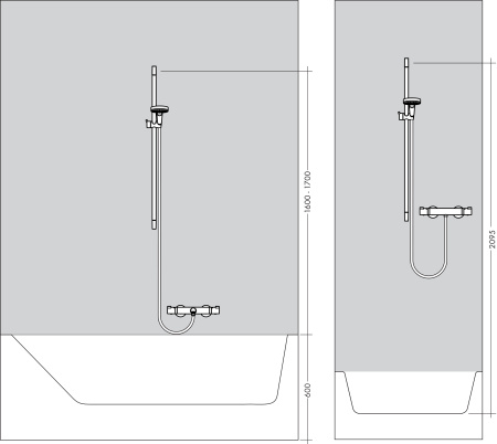 Термостат для душа hansgrohe Ecostat 1001 CL с душевым гарнитуром Crometta Vario, 27812400, белый/хром