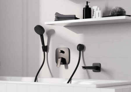 Ручной душ hansgrohe Vernis Blend 100 Vario 2 режима, 26270670, матовый черный