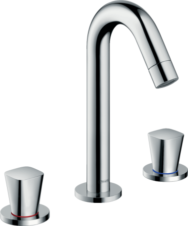 Смеситель для раковины hansgrohe Logis 150 на 3 отверстия, с поворотным изливом и сливным гарнитуром 71133000, хром