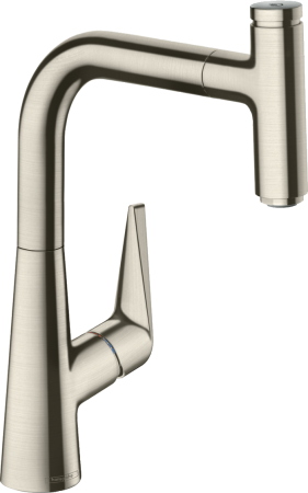 Смеситель для кухонной мойки hansgrohe Talis Select M51 220, с вытяжным изливом 1jet 72822800, под сталь
