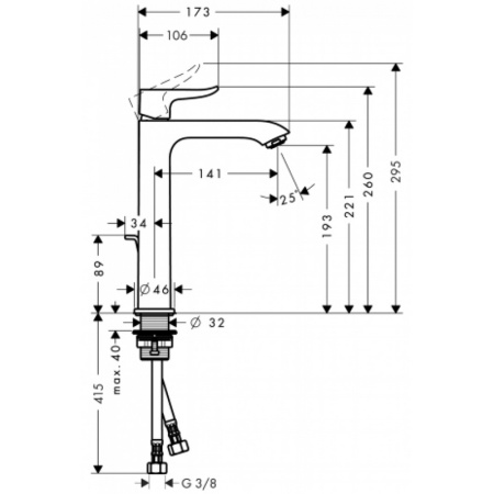 Смеситель для раковины hansgrohe Metris 200 31185000, хром