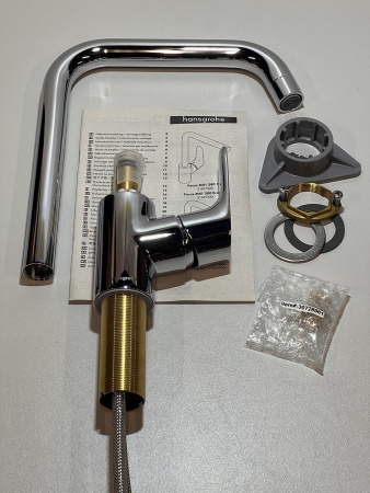 Смеситель для кухонной мойки hansgrohe Focus M41 260 с поворотным изливом 31820000/U, хром, уцененный товар