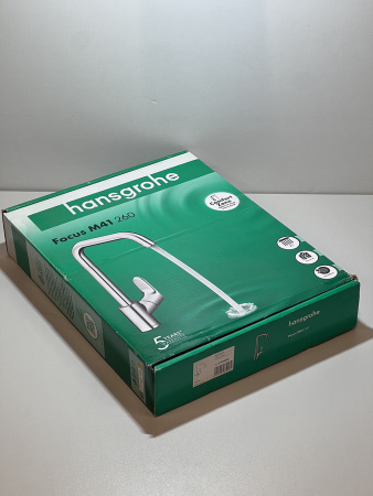 Смеситель для кухонной мойки hansgrohe Focus M41 260 с поворотным изливом 31820000/U, хром, уцененный товар