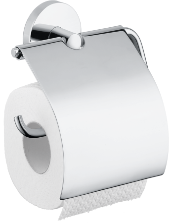 Держатель для туалетной бумаги hansgrohe Logis с крышкой 40523820, шлифованный никель
