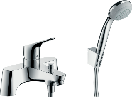 Смеситель для ванны hansgrohe Focus на край ванны с душевым гарнитуром 31521000, хром